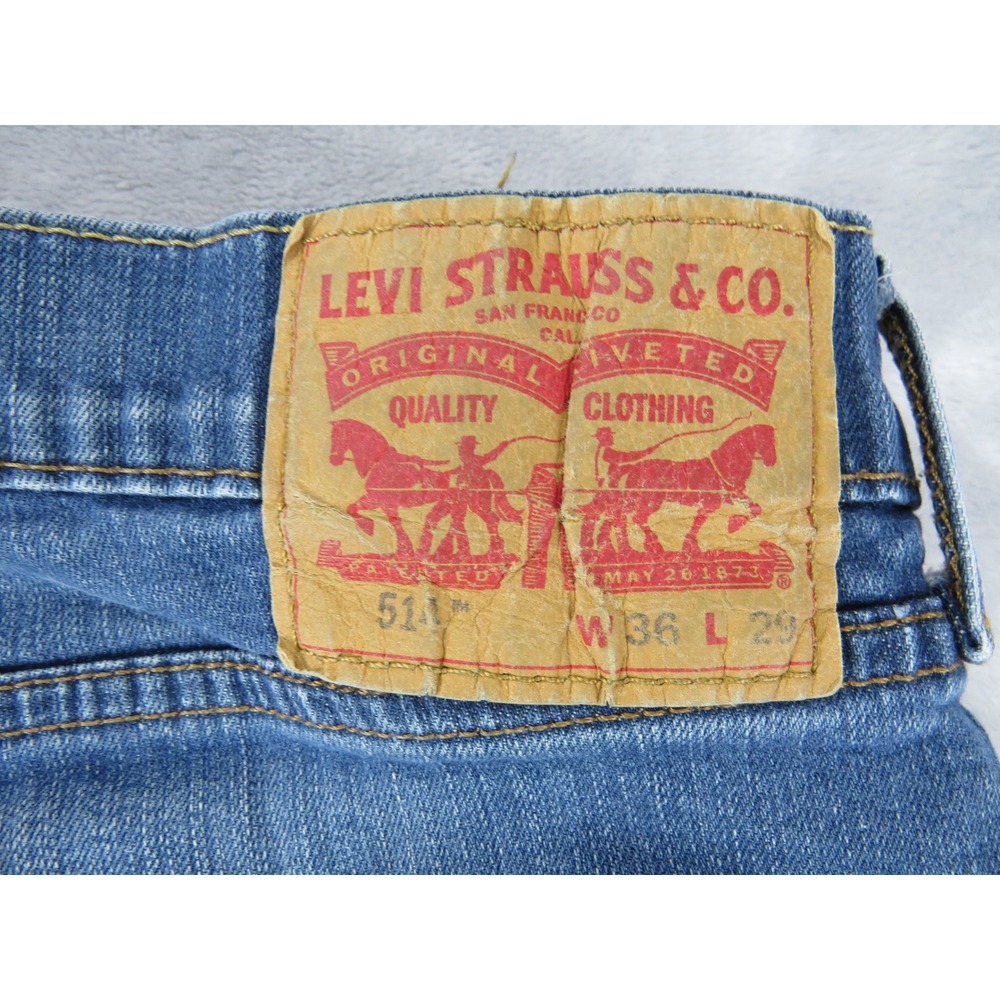 Levi 511‎ Men's Jeans W36 L29 Blue Straight Fit Denim Pants - Picture 8 of 9